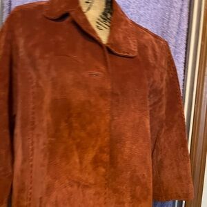 Coldwater Creek Rust Suede Leather Jacket